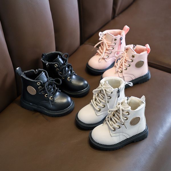 

англия новой осени kids snow boots детские зима голеностопного зима девушка сапоги унисекс кожа pu обувь для детей снегоступов c10281 c1002, Black;grey