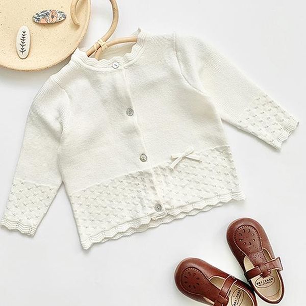 

lovely princess style knitting coat baby girls solid color long sleeves cardigan autumn winter kids sweaters wmtoxi, Blue