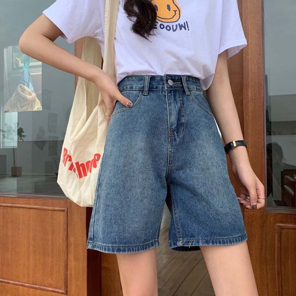 

2021 new denim of basic women's waist female wide casual leg will see ladies jean shorts for women (f6658) f1ic, White;black