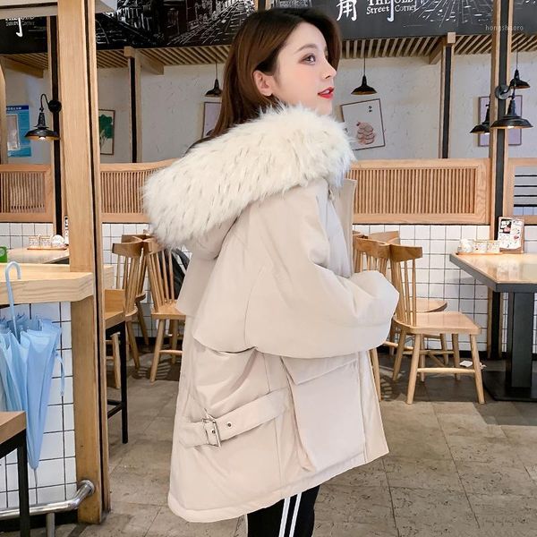

winter jacket for women 2019 new coat female hooded fur collar parka with big pocket autumn casual thick padded1, Black