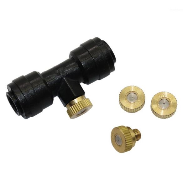 

brass sprayer with 1 4 inch tube od slip lock tee connector garden fogging irrigation misting nozzle 100 sets1