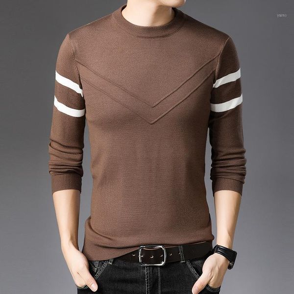 

o neck long sleeve sweater pullover medium thick men's sweatershirt fashion spring autumn full sleeve striped bottoming shirt1, White;black