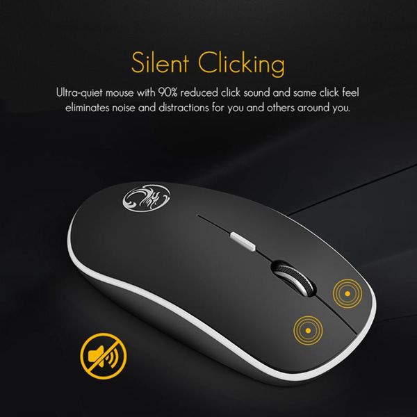 

без помех usb беспроводная компьютерная мышь аккумуляторные 4 кнопки gaming mouse computer аксессуары для ноутбуков