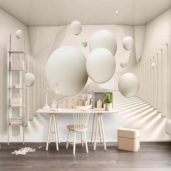 

3d wallpaper modern abstract space sphere p wall murals modern fashion living room tv background wall sticker 3d home decor