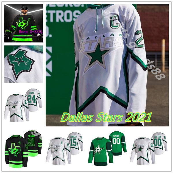 

2020-21 reverse retro tyler seguin jersey dallas stars jamie benn joe pavelski ben bishop alexander radulov joel kiviranta miro heiskanen, Black;red