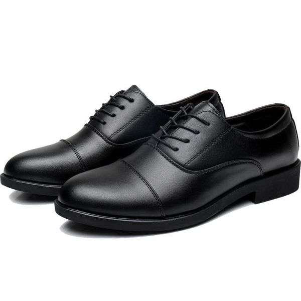 

oxford mens dress shoes formal business lace-up full grain leather minimalist shoes for men 2020 new, Black