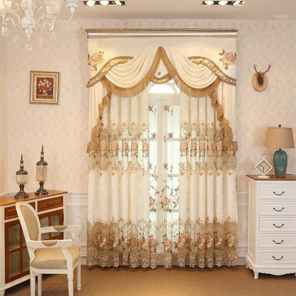 

curtains for living dining room bedroom stitching flannelette contracted modern embroidered european style curtain velvet1