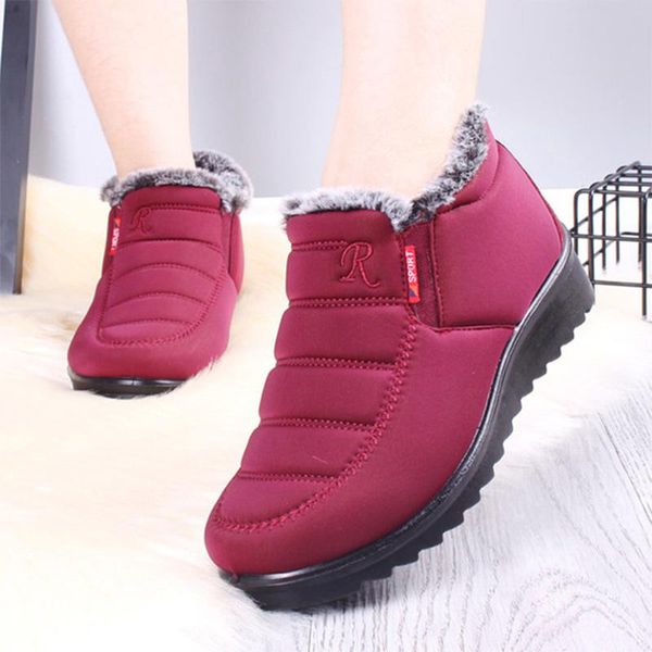 

winter warm snow boots for women non-slip waterproof ladies cotton shoes short plush 2020 female ankle boots casual comfortable, Black