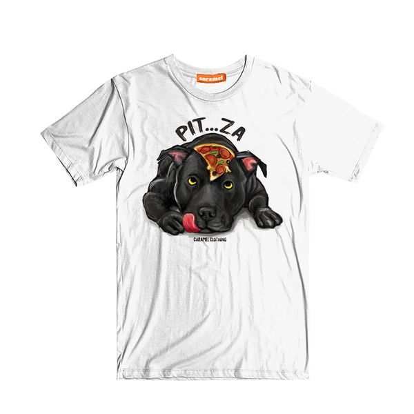 

new summer slim tee shirt pit bull pizza short sleeves crew neck comfy t-shirt sport hooded sweatshirt hoodie