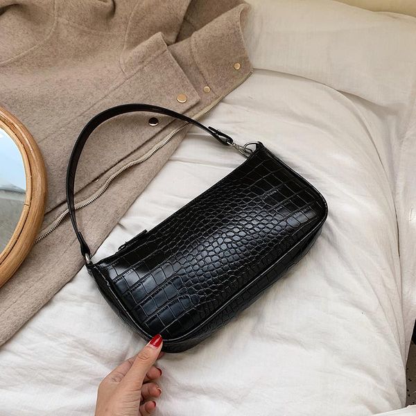 

vintage fashion female tote bag 2021 new leather women's designer handbag crocodile pattern shoulder messenger bag