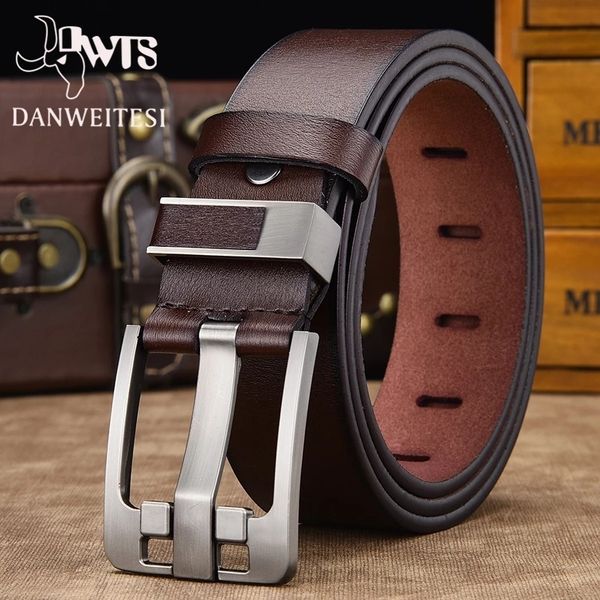 

[dwts]men belt male leather belt men male genuine leather strap luxury pin buckle fancy vintage jeans 220314, Black;brown