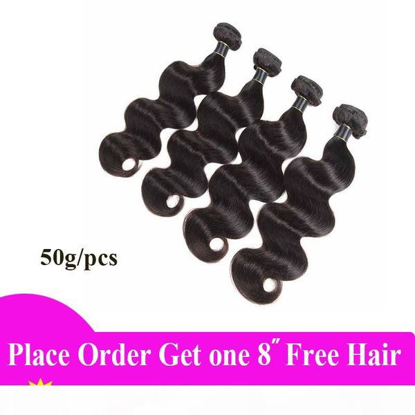 

бразильский малазийский волос плетение связки объемная волна remy человеческих волос 3 4 5 6 шт natural color 10-26 дюймов бразильский девы, Black