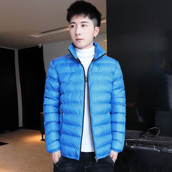 

men's new thiened coat tide brand autumn winter short tooling bread down cotton padded jaet, Black