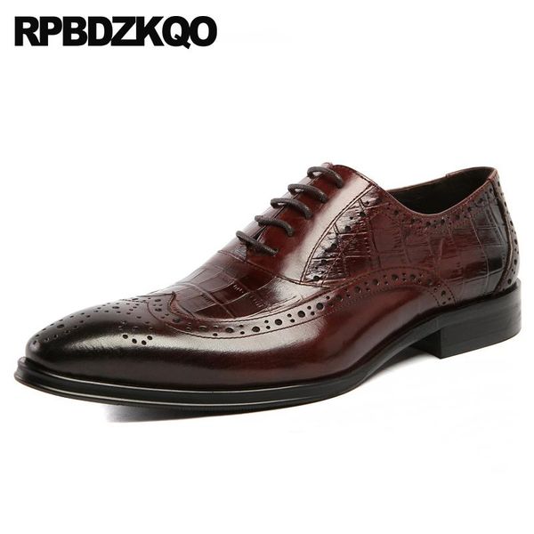 

змеиной формальное кисти аллигатор платье змеиной кожи мужчин oxfords обувь ручной работы из натуральной кожи casual весна wingtip крокодил, Black