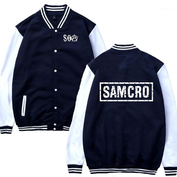 

oa sons of the child samcro male fashion casual baseball jacket sweatshirt hip hop baseball uniform men sportswear1, Black;brown