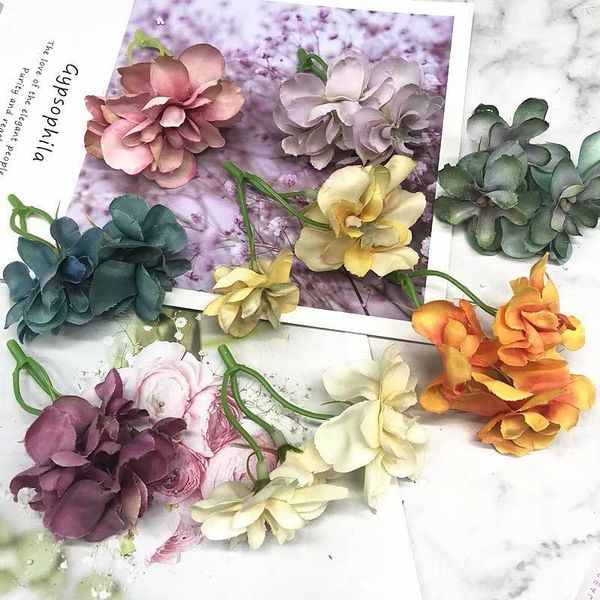 

hindjef 5pcs of artificial silk retro hydrangea flowers home decoration wedding headdress decoration fake flowers1