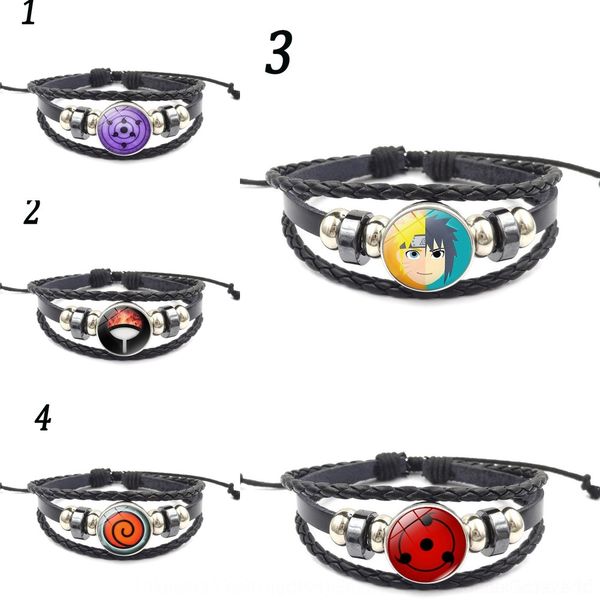 

hjwtl layer naruto series time multi woven selling black leather selling naruto series time bracelet multi layer woven brace leather, Golden;silver