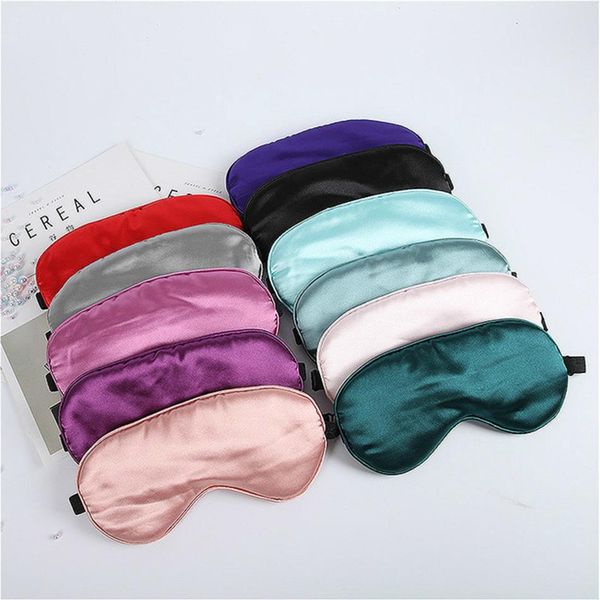 

imitated silk sleeping eye mask sleep padded shade patch eye cover vision care travel portable sleep masks relax blindfolda42