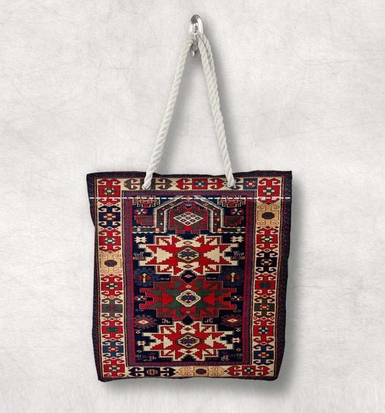 

else красный синий anatolia античный kilim дизайн мода белый веревка ручки холщовый мешок хлопок холст молнии сумка плеча