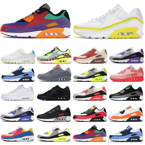 

2021 mens shoes classic 90 men and woman shoes black red white trainer cushion surface breathable casual shoes 36-45 lj7y