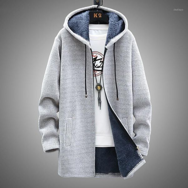 

men's polar sweater cardigan winter jacket men's thin winter long sleeve hooded thick warm coat 2021 clothing1, White;black