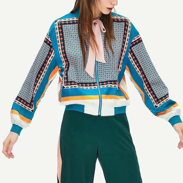 

khale yose autumn floral plaid harajuku zip pilot bomber jacket women boho streetwear female basic baseball jacket coat 2020, Black;brown