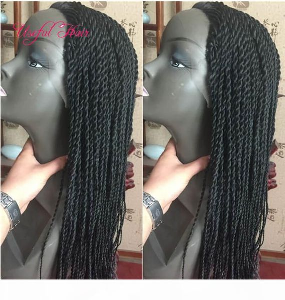 

22inch glueless full lace wigs lace front curly synthetic box braids wigs black synthetic wigs for black women braided lace wig pre plucked