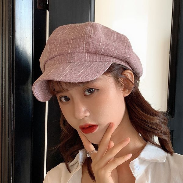 

berets octagon hat female spring and summer korean wild beret cute student retro casual painter driving for women girls, Blue;gray