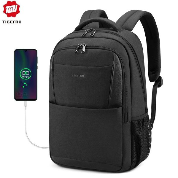 

tigernu men рюкзаки рюкзаки рюкзаки usb зарядки 15.6 ноутбук мешок mochilas эсколар женственный мужчина bagpack ноутбук кожи школьницы bbyec