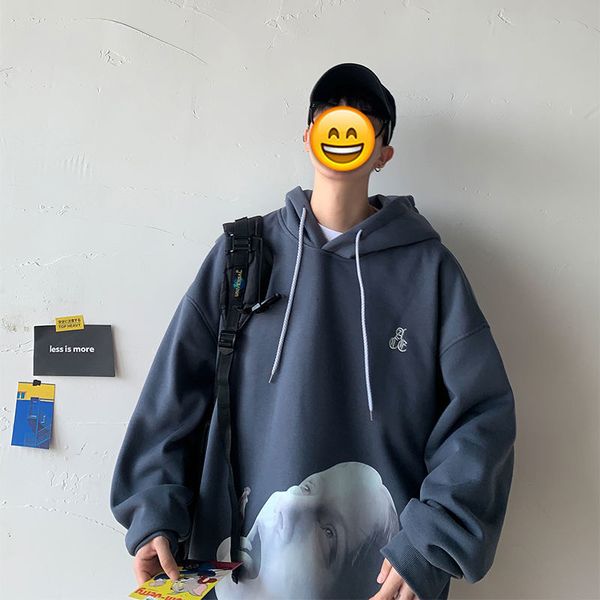 

2021 new privathinker men thickened hip hop hoodies woman warm oversize pullover printing hooded sweatshirts streetwear man hoodie ou1r, Black