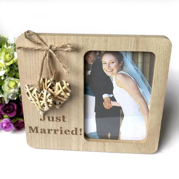 

Retro Wooden Wedding Countdown Photo Frame Hanging Decoration Desktop Ornaments Craft Party Photo Booth Props