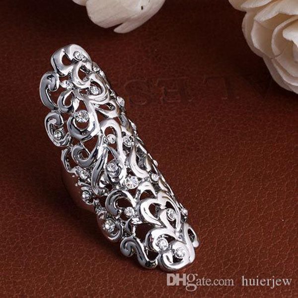 

wedding rings women crystal rhinestone cuff big silver gold rings