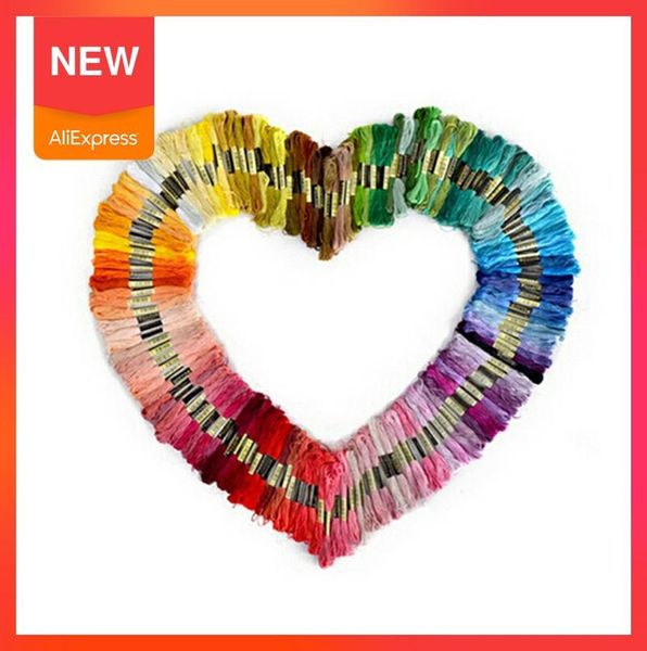 

yarn ayevin 50 pcs random color embroidery diy silk line branch threads similar dmc thread floss skein cross stitch, Black;white