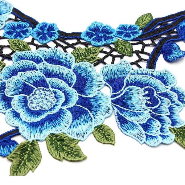 

7 colors optional embroidered fabric rose flower venise lace applique sewing lace collar neckline collar applique a jllbsg