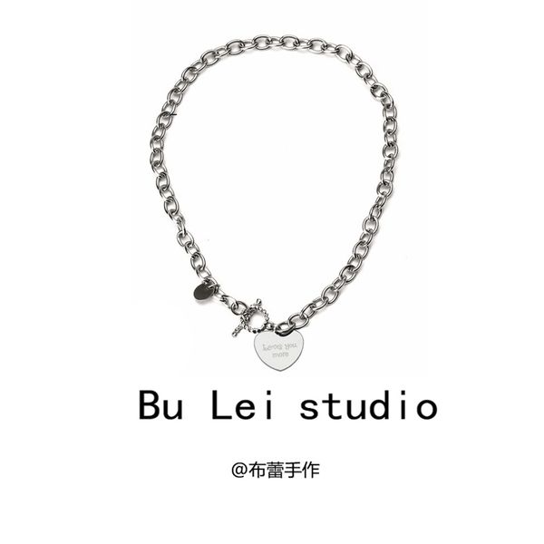 

punk cool wind necklace clavicle simple love english letter ins female hip hop neck chain, Silver
