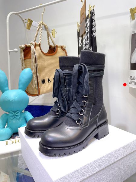 

designer boots womens shoes leather martin ankle chaelsea boot fashion non-slip wave colored rubber outsole elastic webbing -g231, Black