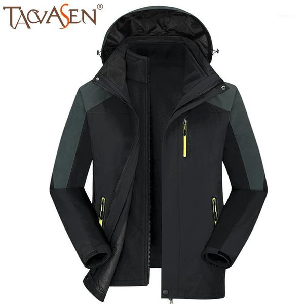 

outdoor jackets&hoodies tacvasen 3-in-1 jackets men winter warm hiking camping jacket coats hooded softshell windproof mountain snow ski jac, Blue;black