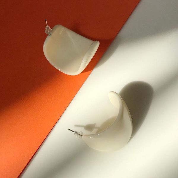 

resin beige big women stud earrings fashion 2020 new arrivals spring summer jewelry girl aretes de mujer, Golden;silver