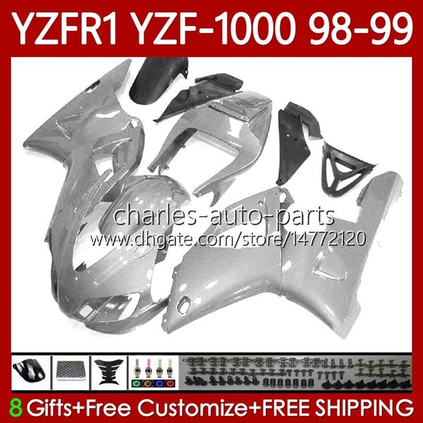 OEM-Verkleidungen für Yamaha YZF-R1 YZF1000 YZF R All Silvery 1 1000 CC YZFR1 98 99 00 01 Karosserie 82NO.87 YZF R1 1000cc 1998 1999 2000 2001 YZF-1000 98-01 Motorrad Body Kit