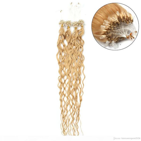 

elibess hair-micro ring hair extension 0.8g strand 200 strands lot #1 #1b #4 #6 color water wave loop micro ring hair extensions, Black