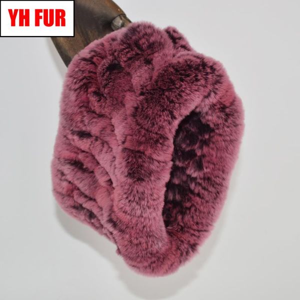 

scarves 2021 knitted genuine rex fur ring women real headbands girls luxury lovely scarf, Blue;gray