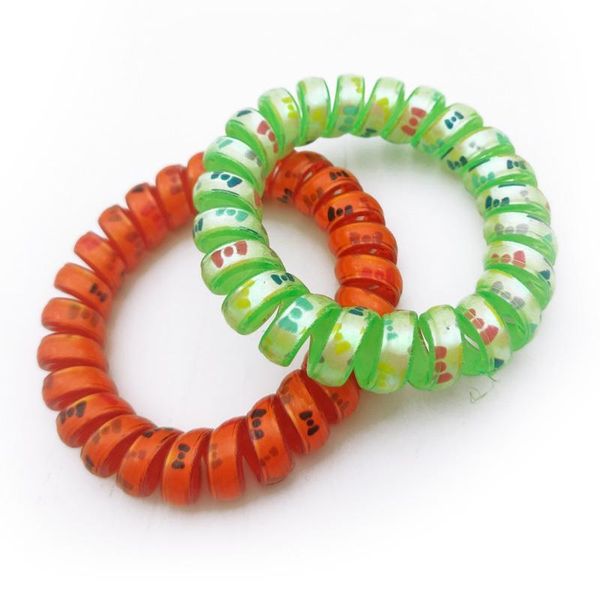 

random colors size 5cm bowknot hair bands elastic bow print telephone wire ties plastic rope accessory q qylwsd