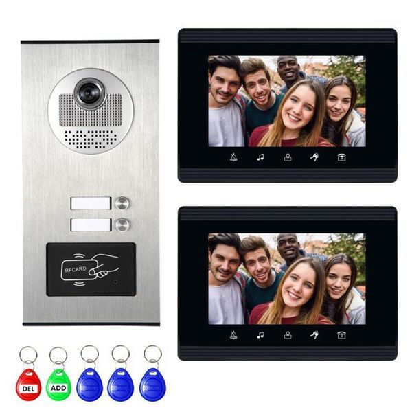 

[latest upgrade ver] 2/3/4/6 units apartment intercom video intercom system ethernet cable connect, single-supply, id key unlock1