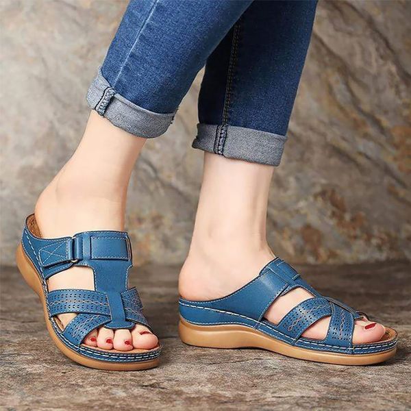 Damen Sommersandalen Hot Roman Wedges Sandalen Bequeme klassische Strandsandalen für Damen Marke Plus Size 42-44 Q1110