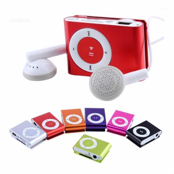 

1pcs mini portable usb mp3 player mini clip mp3 waterproof sport compact metal music player with tf card slot candy colors1