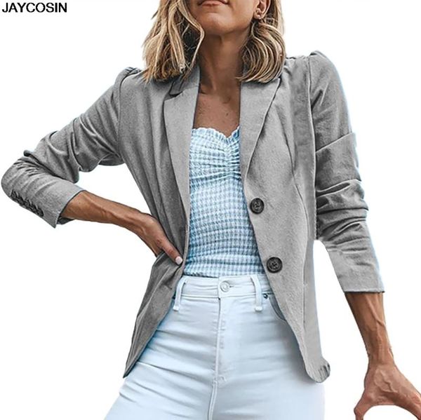 

jaycosin fashion cloak cape blazer women coat lapel split long sleeve solid casual suit jacket workwear 2020 9805, White;black