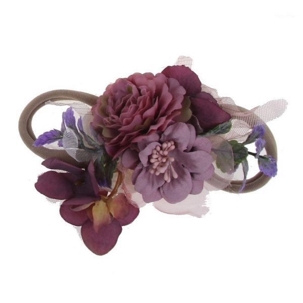 

hair accessories 2021 princess flower headband born baby boy girl artificial floral pography prop infant headwear1, Slivery;white