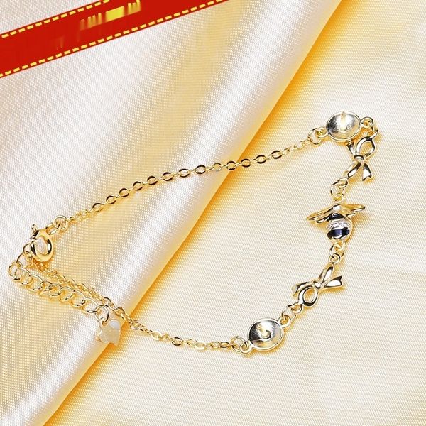 

diy accessories buy two bees s925 diy bracelet pure silver pearl empty carrier semi finished bracelet bracket 0uoy8, Golden;silver