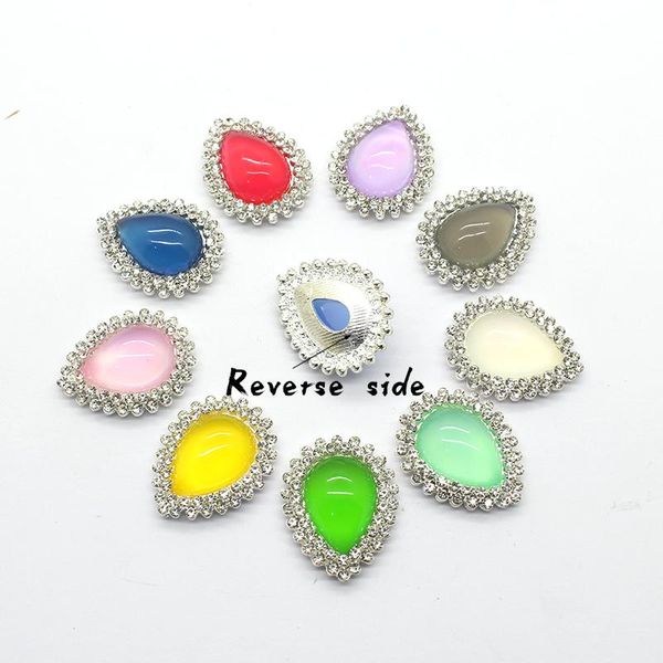

new metal alloy buttons 21*28mm 5pcs/lot mix color rhinestones decoration accessories button sewing handwork new metal wmtfat bdesybag, Black