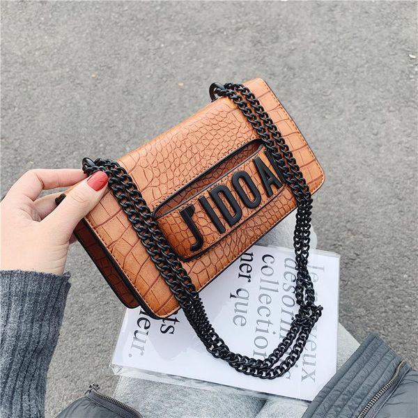 

new all-match crocodile pattern shoulder crossbody small square bag